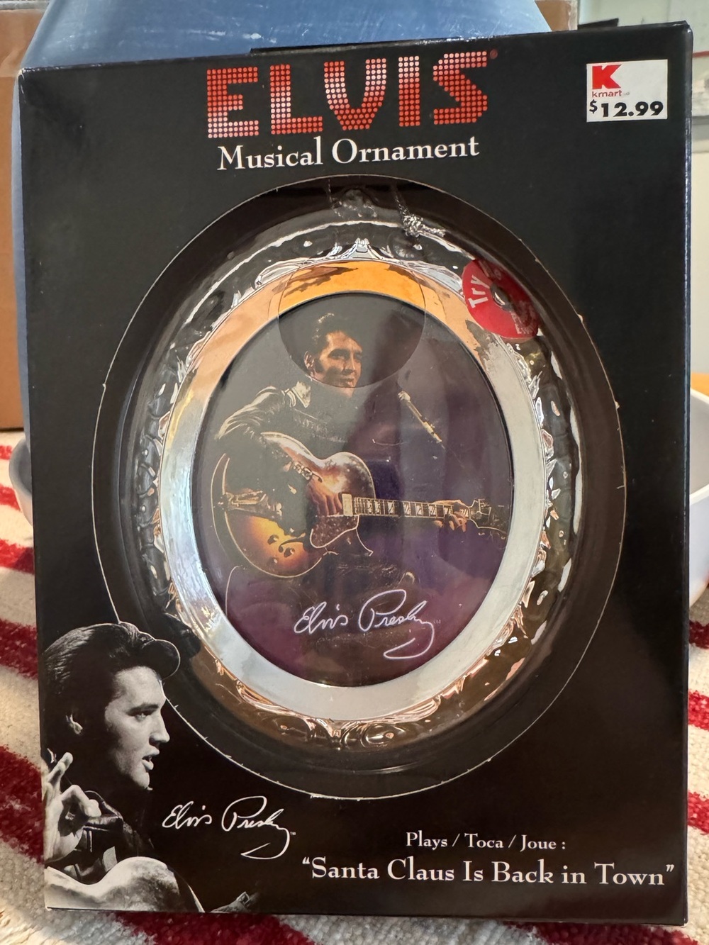 Elvis Musical Ornament - Black & Gold Decorative Plaque